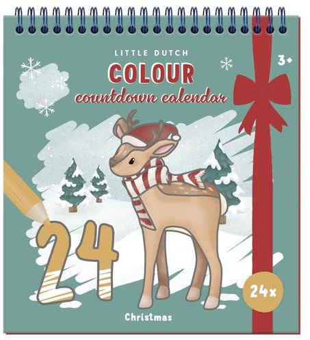 Little Dutch 126305 Adventskalender Malbuch/Colouring Book - Weihnachten