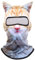 Halloween Ski -Maske, Katzenski -Maske Dehne Full Face Cat Face Maske mit 3D -niedlichen Tiermustern atmungsaktiv und komfortable Ski Gesichtsmaske für Ski -Snowboard -Schneemobile Halloween