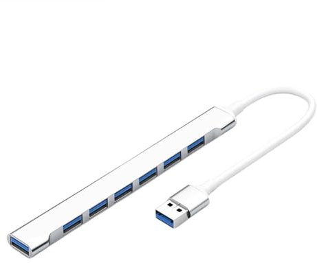 Generico Hub USB da 7 porte - USB 3.0 a 7 porte | USB Hub Fed | Hub USB | Distributore USB Hub | Stazione di casa per laptop | Dongle ultra fine, stazione di accoglienza stabile