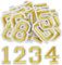 Morcheiong 40 Pcs Iron on Number Patches 0-9, 2 Inch Iron on Embroidered Numbers for Clothing, Pants, Hats, Bags- Gold