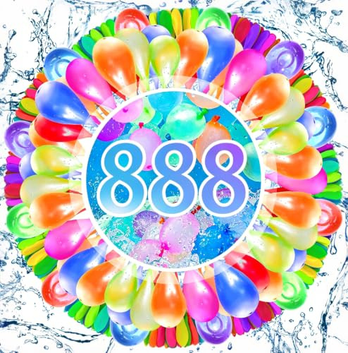 888 Pcs Bombe a Eau Ballon D'eau Fermeture Automatique, Ballon à Eau, Ballons D'eau pour Adultes et Enfants, Remplissage Rapide, Pour Plages Fête au Bord de la Piscine