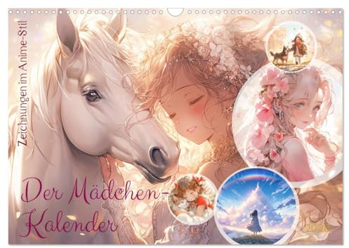 Der Mädchen-Kalender (Wandkalender 2026 DIN A3 quer), CALVENDO Monatskalender: Liebenswerte Anime-Zeichnungen für und mit Mädchen - KI generiert (CALVENDO Menschen)