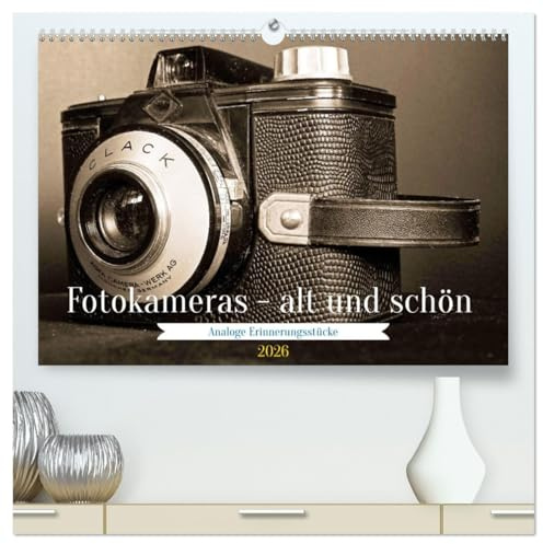 Fotokameras - alt und schön (hochwertiger Premium Wandkalender 2026 DIN A2 quer), Kunstdruck in Hochglanz: Eine Kamera wie ein Schuhkarton? (CALVENDO Technologie)