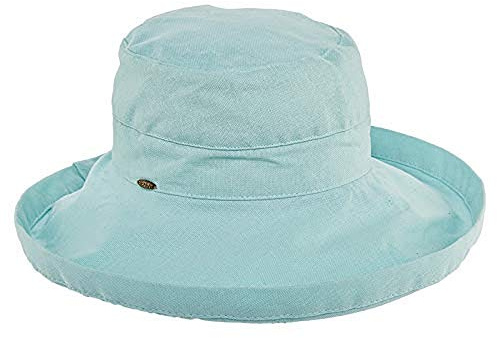 Scala Women's Cotton Hat with Inner Drawstring and Upf 50+ Rating,Aqua,One Size