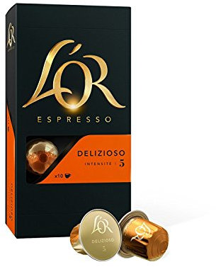 L'Or Espresso Café - 200 Capsules Delizioso Intensité 5 - compatibles Nespresso®* (lot de 20 x 10)