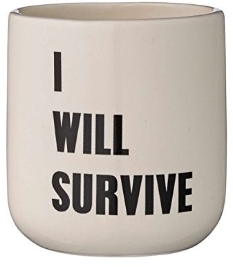Bloomingville Blumentopf I WILL SURVIVE, weiß, Keramik
