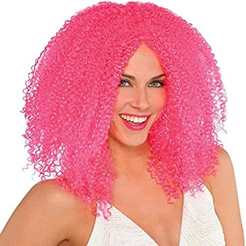 amscan 999717 - Adult Pink Crimped Wig