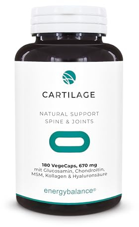 Cartilage Glucosamine, Chondroitin and MSM 1070mg - 4 in 1 - Glutenfrei - Ohne Zusatzstoffe - 100% Reine Prime Zutaten - GVO-frei - Bioaktive - 180 Caps