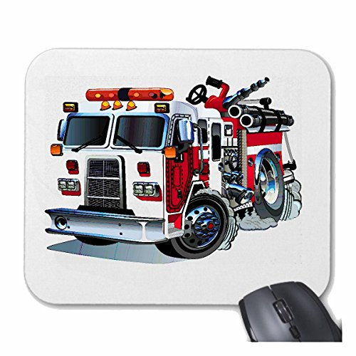 Mousepad (Mauspad) GROSSER AMERIKANISCHER Feuerwehr Truck LÖSCHFAHRZEUG Firefighter LÖSCHZUG FREIWILLIGE Feuerwehr FFW EINSATZLEITER BERUFSFEUERWEHR WERKSFEUERWEHR für ihren Laptop, Noteboo