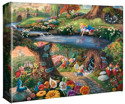 Thomas Kinkade Disney Alice im Wunderland Leinwandbild, 20,3 x 25,4 cm