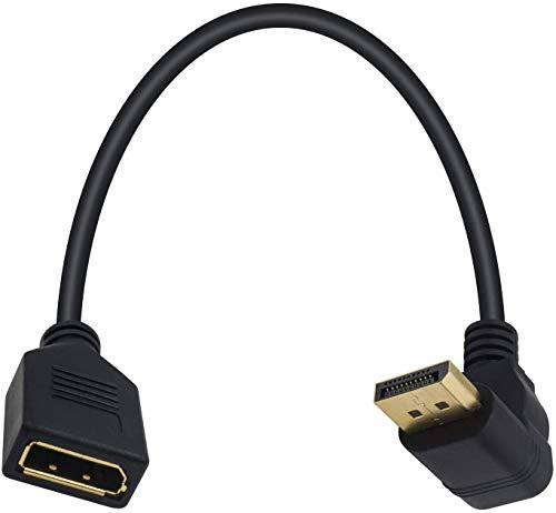 Poyiccot Displayport Extension Cable, 90 Degree Displayport Extender Up Angle DP to DP Male to Female Extension Adapter Cable Gold Plated 30CM/12inch