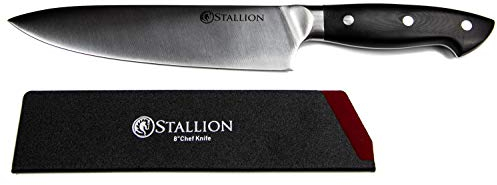 Stallion Professional Messer Kochmesser 20 cm - Klinge aus deutschem 1.4116 Messerstahl und Griff aus G10 GFK