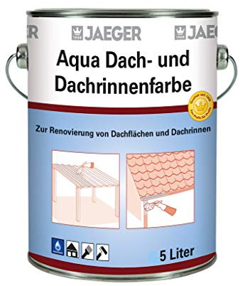 Jaeger 626 Aqua Dachfarbe und Dachrinnenfarbe (5,0 Liter, weiss (9010))