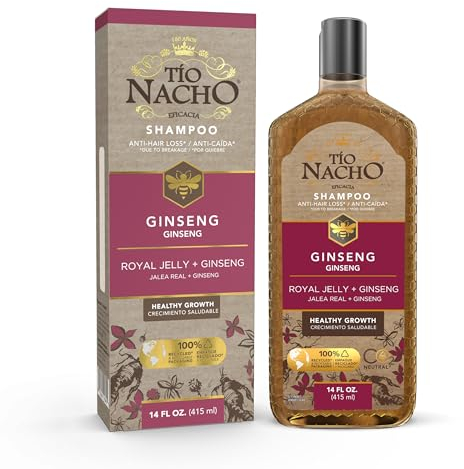 Uncle Nacho Ginseng Royal Jelly Shampoo, 415 ml, reduziert Haarausfall, mit Panax Ginseng, Klette, Rosmarin, Aloe Vera, Jojoba und Gelée Royale [Ginseng Royal Jelly Shampoo]