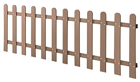 NEU.HOLZ Valla de jardín Exterior Elda WPC Elemento de Valla Decorativa de 12 Listones Delimitar Zonas Compuesto de Madera-Plástico Altura 60 cm Largo 2 m - Marrón