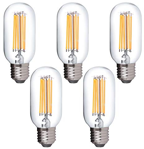 max K O M F O R T 5x E27 LED Leuchtmittel 8W 230V warmweiß 3000K Form T45 Ø45mm Lampen Filament Retro 1055 Lumen 5er Pack DE-Händler