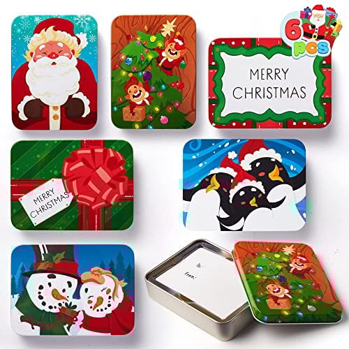 JOYIN 6 Stück Weihnachten Geschenkboxen 12 x 9 x 2.3 cm für Weihnachten Holiday Dekoration, Weihnachtsfeier Xmas Party Favor