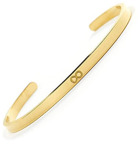 BERGERLIN Infinity Armreif – Unendlichkeit Armband aus Edelstahl in Gold
