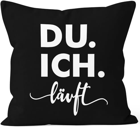 SpecialMe® Kissen-Bezug Ich Du läuft Liebeserklärung Liebe Geschenk für Partner Liebesprüche Schwarz 40cm x 40cm