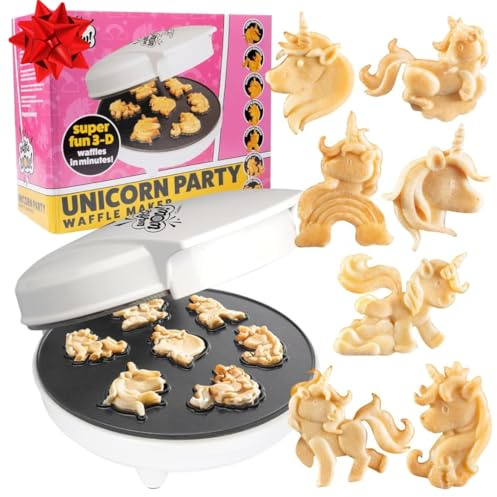 CucinaPro Unicorn Mini Waffle Maker- Creates 7 Different Animal Shaped Waffles in Minutes- A Fun and Cool Magical Breakfast for Kids & Adults - Electric Non-Stick Waffler Iron, Gift Girls