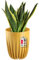 KADAX Pot de Fleurs Moderne en Plastique - Motif Géométrique, Rond avec Insert - Naturel pour l'Extérieur (∅ 25 cm, Jaune Foncé)