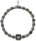 2Jewels - Bracciale in acciaio 316L con elemento con PVD nero 12x12 mm e rosa dei venti 8.5x8.5 mm, sfere in agata grigia Ø 6 mm e cristallo Ø 1.5 mm, lunghezza 20 cm