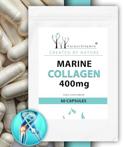 Kollagen 400mg - 60 Kapseln - Hydrolysierte Marine Collagen - Fischkollagen