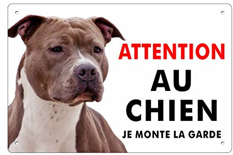 pubblimania Amstaff Panneau signalétique pour chien en aluminium rigide, d’une épaisseur de 3 mm (Amstaff Cm 15x20)