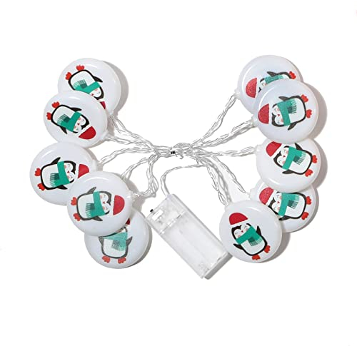 JAWSEU Dekorative Weihnachts Lichterkette, 1.5 m 10LEDs Lichterkette Weihnachtsdekoration, Pinguin Warmweiß Beleuchtung für Party, Garten, New Year, Hochzeit, Beleuchtung Deko