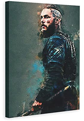 DUCCE Foto Auf Leinwand 60x90cm Pop Rapper Leinwand Ragnar Lothbrok Samurai Poster Leinwand Wandkunst Bilder für Schlafzimmer Kein Rahmen