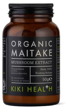 KIKI Health Organic Maitake Extract Mushroom Powder | Antioxidants Rich Superfood for Immune System Support | Real Fruiting Bodies Extract Supplement | Vegan, Gluten-Free, Non-GMO - 50g