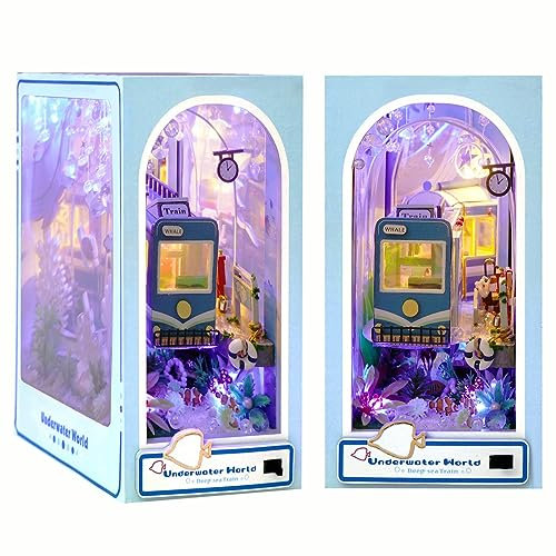 Cuteefun DIY Miniatur Haus Kit, DIY Book Nook Kit, Puppenhaus Miniatur mit Möbeln, Como Regalo de Navidad de Cumpleaños (Unterwasserwelt)