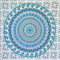 MOMOMUS Wandteppich Mandala - Stoff, Bunt, Orientalische Design- Ideal als Wandtuch Mandala, Wandbehang und Wandteppich Boho- Weiß-Blau, 210x230 cm