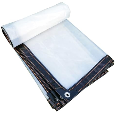 PAPABA Isolierte Abdeckung für Pflanzenschutz, transparente, wasserdichte Plane, vielseitiges Outdoor-verdicktes Design, umweltfreundliche regensichere Folie für Pflanzen, transparente Plane Klar