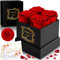 Frasheng Rosa Eterna con Caja de Regalo, 4 Piezas Flor Eterna, Rosa Eterna Natural Preservada, Regalos Originales para Mujer Mama Novia Hermana San Valentín, Día de la Madre, Aniversario, Navidad