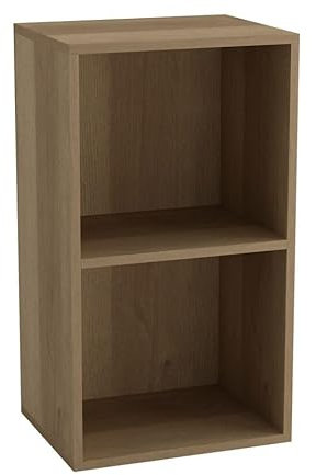 URBNLIVING Tier Wooden Bookcase Shelving Display Storage Shelf Unit Wood Shelves (Warm Oak, 2 Shelf)