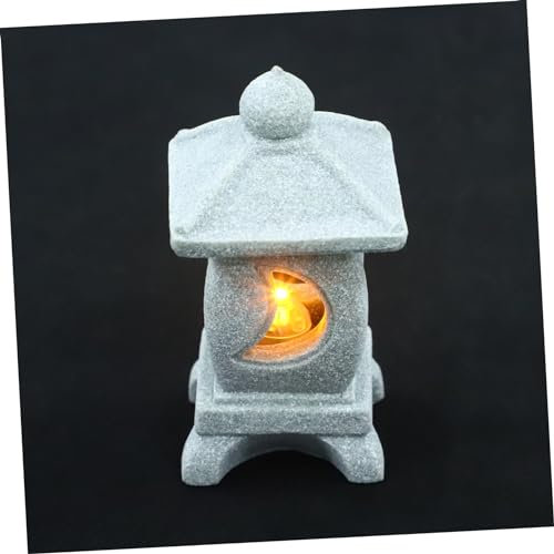 BESPORTBLE Statua Pagoda Giapponese in da e Acquario Lanterna Pagoda Decorativa Piccola Decorazione per Esterni Balcone Cortile Design Compatto