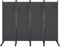 UISEBRT Paravent 225 x 180 cm Raumteiler Freistehend 4 Teilig Trennwand Stellwand mit Standfuß Sichtschutz für Büros Balkon Garten - Anthrazit