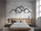 VAILLA Berge Wanddeko, Wandbild aus Holz, Wand deko in Schwarz Gold, 3D Bilder, Wandbilder Home Wall Art Dekoration, Wandaufkleber, Moderne Deko, Bilder für Zuhause Schlafzimmer, Wohnzimmer (Berge 3)