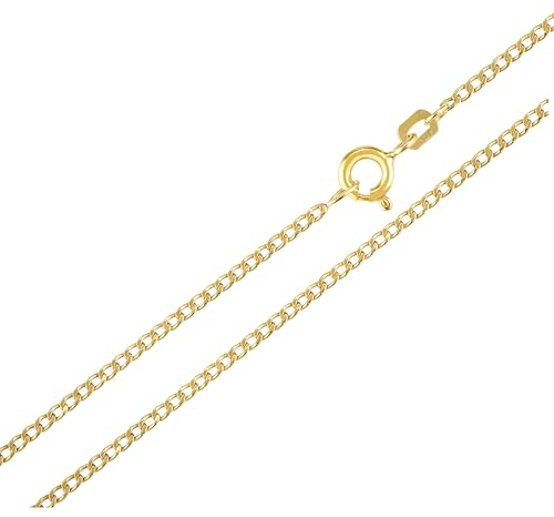 Generisch Echtgold 14 kt 585 Gold Goldkette Panzerkette Halskette Kette Collier Schmuck verschiedene Breiten und Längen (45.00, Breite 1,85 mm)