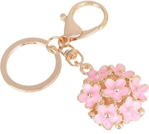 Dinntty Hortensien-schlüsselanhänger, Schöner 3D-Blumen-Kugel-legierungs-schlüsselanhänger, Hortensien-schlüssel-Charm-anhänger, Schmuck Für Auto-dekor