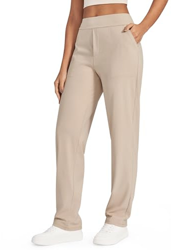 G4Free Yogahose Damen High Waist Bequeme Anzughose Stretch Business Hosen | Elegant Yoga Pants, Gerade Bein Jogginghose Damen, Relaxhose mit Taschen