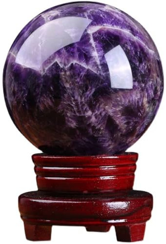OYWEHECE Amethyst-Kugel, Natürliche Quarzkristallkugel mit Ständer, Edelsteinexemplar für Reiki-Heilung, Meditation, Feng Shui, Heimdekoration,6.29in
