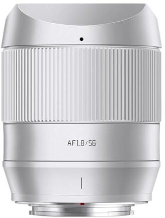 TTArtisan 56 mm F1.8 Autofokus AF Objektiv mit Metallgehäuse, kompatibel mit FujiFilm X Mount, Silber