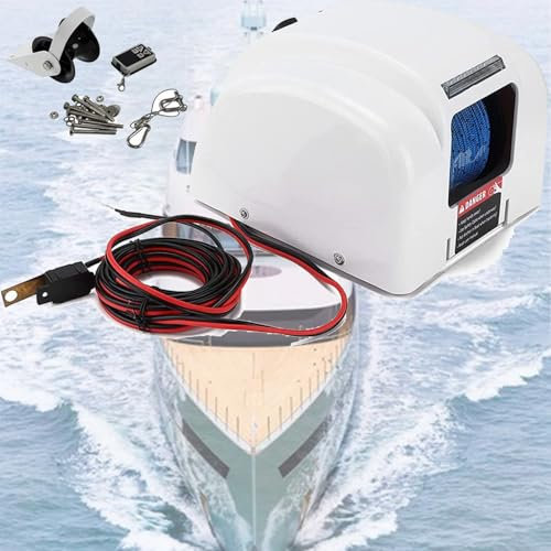 DPLWJPP Verricello Elettrico per Ancora,Verricello per Ancora Marino 12 V,con Telecomando,Kit Verricello per Barca in Acqua Salata,Verricelli di Traino per Impieghi Gravosi per Barca Pesca Pontone
