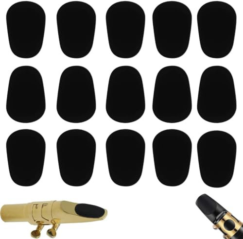 16 Stück Mundstückkissen, Bissgummi Klarinette Mundstückkissen Saxophon Mundstück Patches Schutz Bissplatte 0.8mm Saxophon Alt-Tenor-Saxophon-Klarinette-Mundstück-Kissen für Anfänger, Saxophone