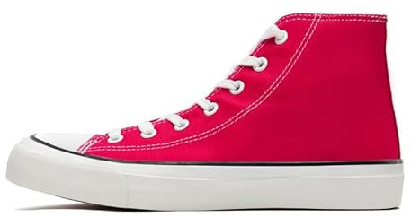 Chaussures montantes en toile pour femme et homme - Style classique à lacets - Chaussures de tennis et de marche, Rose pêche, 38 2/3 EU