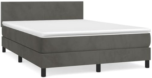 Willood Boxspringbett mit Matratze Dunkelgrau 140x200 cm Samt Schlichtes Design