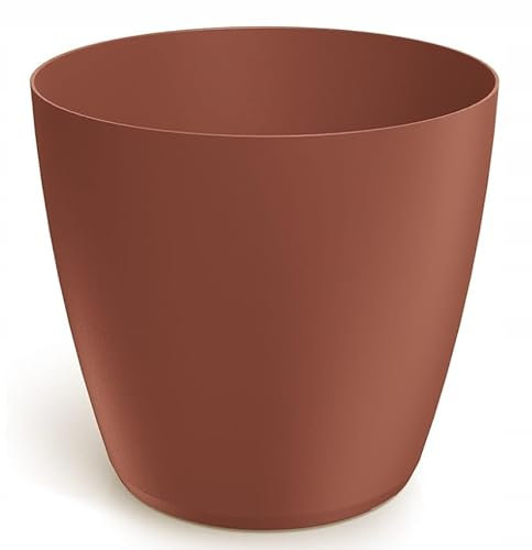 DomoDomo Blumentopf & Übertopf Terrakotta Matt 11,9x10,9 cm – Kunststoff Blumentopf rund, Pflanztopf glatt für Balkon & Garten