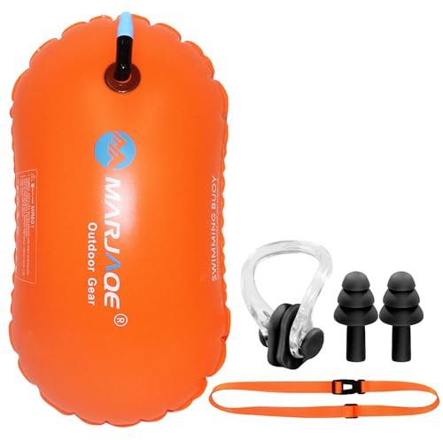 20L Orange Swimming Buoy Waterproof Inflatable Dry Bag Swimming Buoy Swimming Buoys for Adults and Children, Open Water Floats, Triathletes, Kayakers and Snorkelers (YY-HS)
